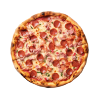 ai genererad runda pizza på transparent bakgrund - ai genererad png