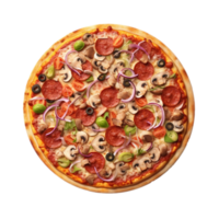 ai generado redondo Pizza en transparente antecedentes - ai generado png