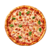 ai generiert runden Pizza auf transparent Hintergrund - - ai generiert png