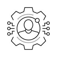 user training analyst line icon vector illustration