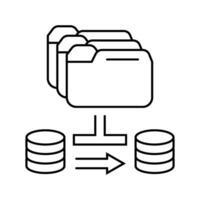 data migration analyst line icon vector illustration
