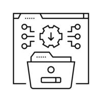 system integration analyst line icon vector illustration