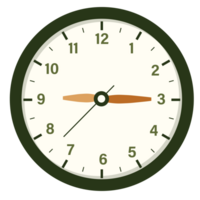 parete analogico orologio design mostrare a 9.15 , tempo e orologio illustrazione png