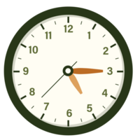 parede analógico relógio Projeto mostrar às 5.15 , Tempo e relógio ilustração png