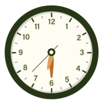 Wall Analog Clock Design Show at 6.30, Time and Clock Illustration png