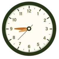 muur analoog klok ontwerp tonen Bij 8.45, tijd en klok illustratie png