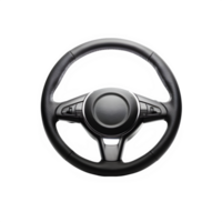 AI generated racing car steering wheel isolated on transparent background ,generative ai png