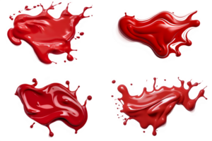 AI generated red paint splash isolated on transparent background ,generative ai png