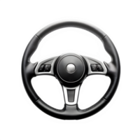 AI generated racing car steering wheel isolated on transparent background ,generative ai png