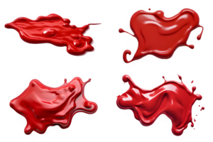 AI generated red paint splash isolated on transparent background ,generative ai png