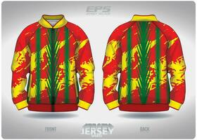 EPS jersey sports shirt vector.Green red yellow hedgehog pattern design, illustration, textile background for sports long sleeve sweater vector