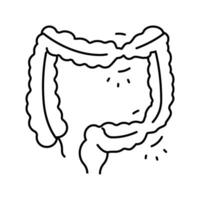 irritable bowel syndrome line icon vector illustration