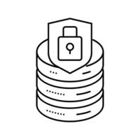 data access control database line icon vector illustration