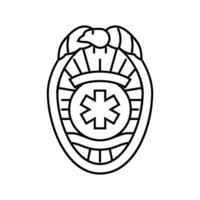 emt Insignia ambulancia línea icono vector ilustración