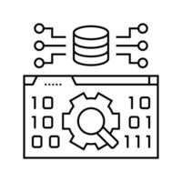 data validation database line icon vector illustration