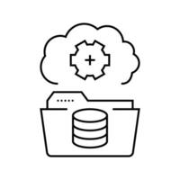 data archiving database line icon vector illustration
