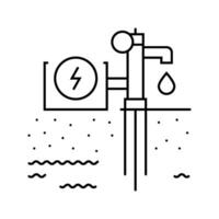 groundwater sampling hydrogeologist line icon vector illustration