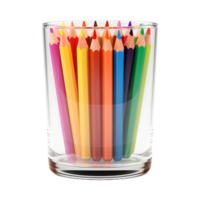 ai généré pack de des crayons dans une verre sur transparent Contexte - ai généré png