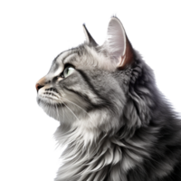 ai generado hermosa gato en transparente antecedentes - ai generado png