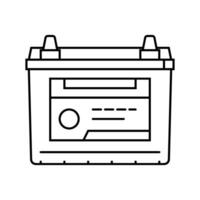 car battery mechanic line icon vector illustration