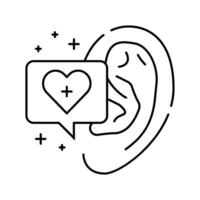 escuchando salud audiólogo médico línea icono vector ilustración