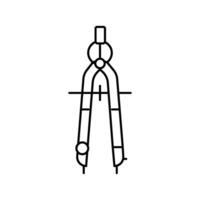 redacción Brújula arquitectónico caballo línea icono vector ilustración