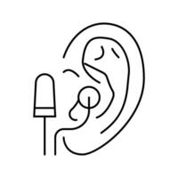 earplug usage audiologist doctor line icon vector illustration