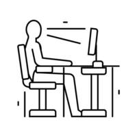 ergonomía principios mecánico ingeniero línea icono vector ilustración