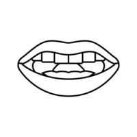 l letra boca animar línea icono vector ilustración