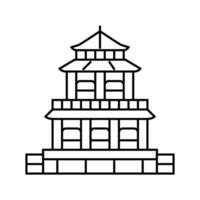 taoísta templo taoísmo línea icono vector ilustración