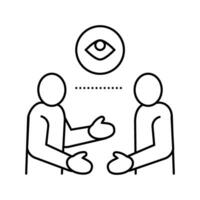 eye contact interview job line icon vector illustration