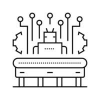 factory automation manufacturing engineer line icon vector illustration