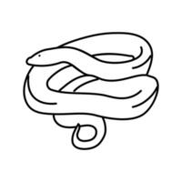 anaconda animal serpiente línea icono vector ilustración
