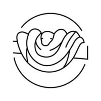 serpiente árbol animal línea icono vector ilustración