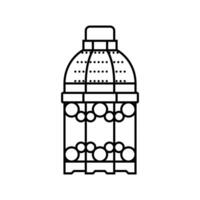 islamic lantern fanous line icon vector illustration