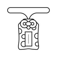 omamori amuleto sintoísmo línea icono vector ilustración