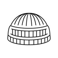 muslim prayer cap kufi line icon vector illustration