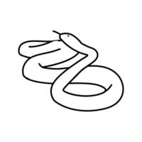 black mamba animal snake line icon vector illustration