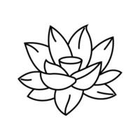 lotus flower god om line icon vector illustration