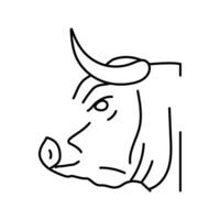 bull head animal line icon vector illustration