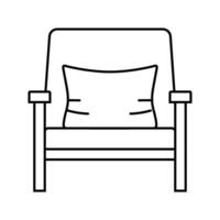 Sillón minimalista elegante línea icono vector ilustración