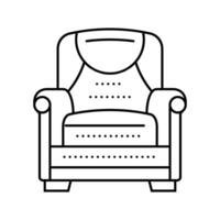 Sillón cuero línea icono vector ilustración