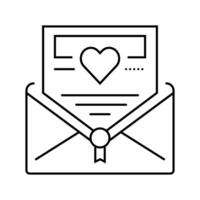 love letter line icon vector illustration
