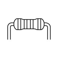 resistor electrical engineer line icon vector illustration