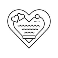 valentine card love line icon vector illustration