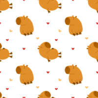 Seamless pattern. Funny  capybaras png