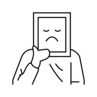 sad person mood line icon vector illustration