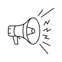 megaphone alert line icon vector illustration