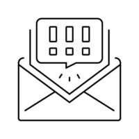 alert message line icon vector illustration