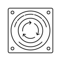 emergency stop button alert line icon vector illustration
